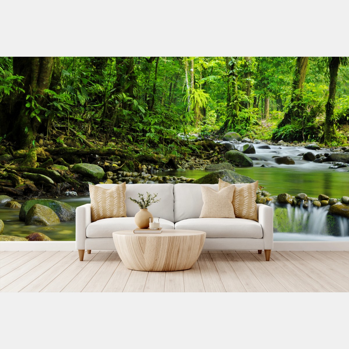 Fotomural refugio verde: río en bosque tropical – Pixers® Fotomural refugio verde: río en bosque tropical – Pixers®
