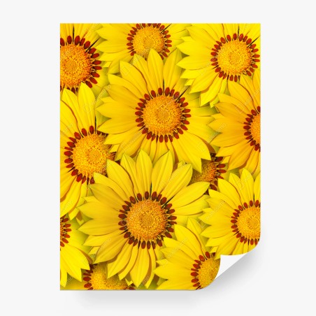 Fotomural mosaico vibrante de flores amarillas – Pixers®