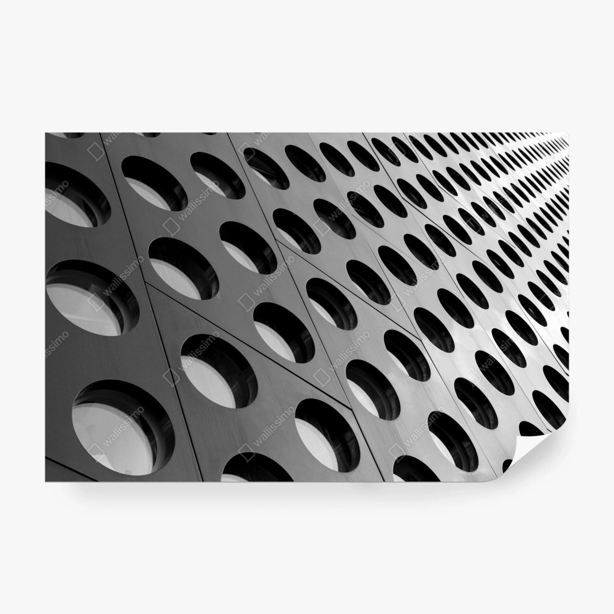 Fotomural fachada geométrica en blanco y negro – Pixers®