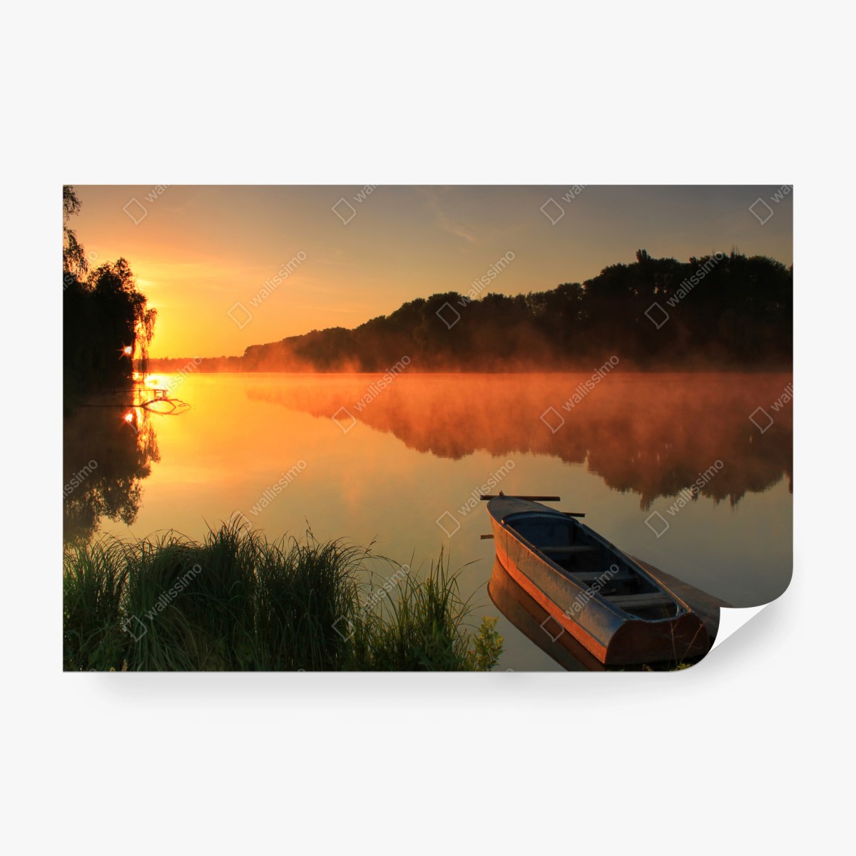 Fotomural amanecer sereno en el lago – Pixers®