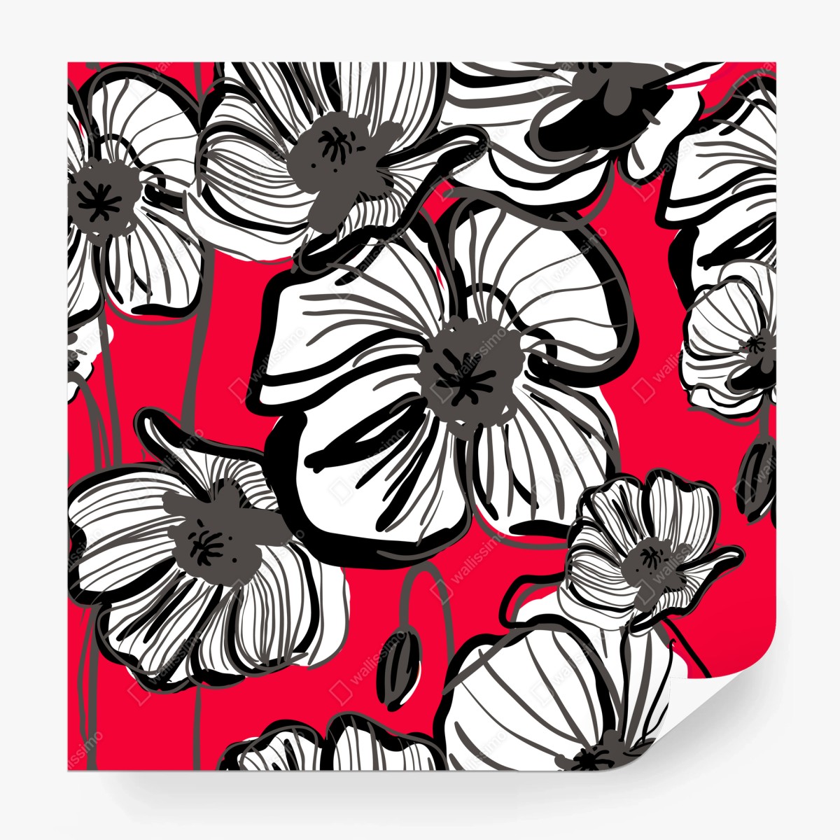 Fotomural amapolas gráficas en rojo y negro – Pixers® Fotomural amapolas gráficas en rojo y negro – Pixers®
