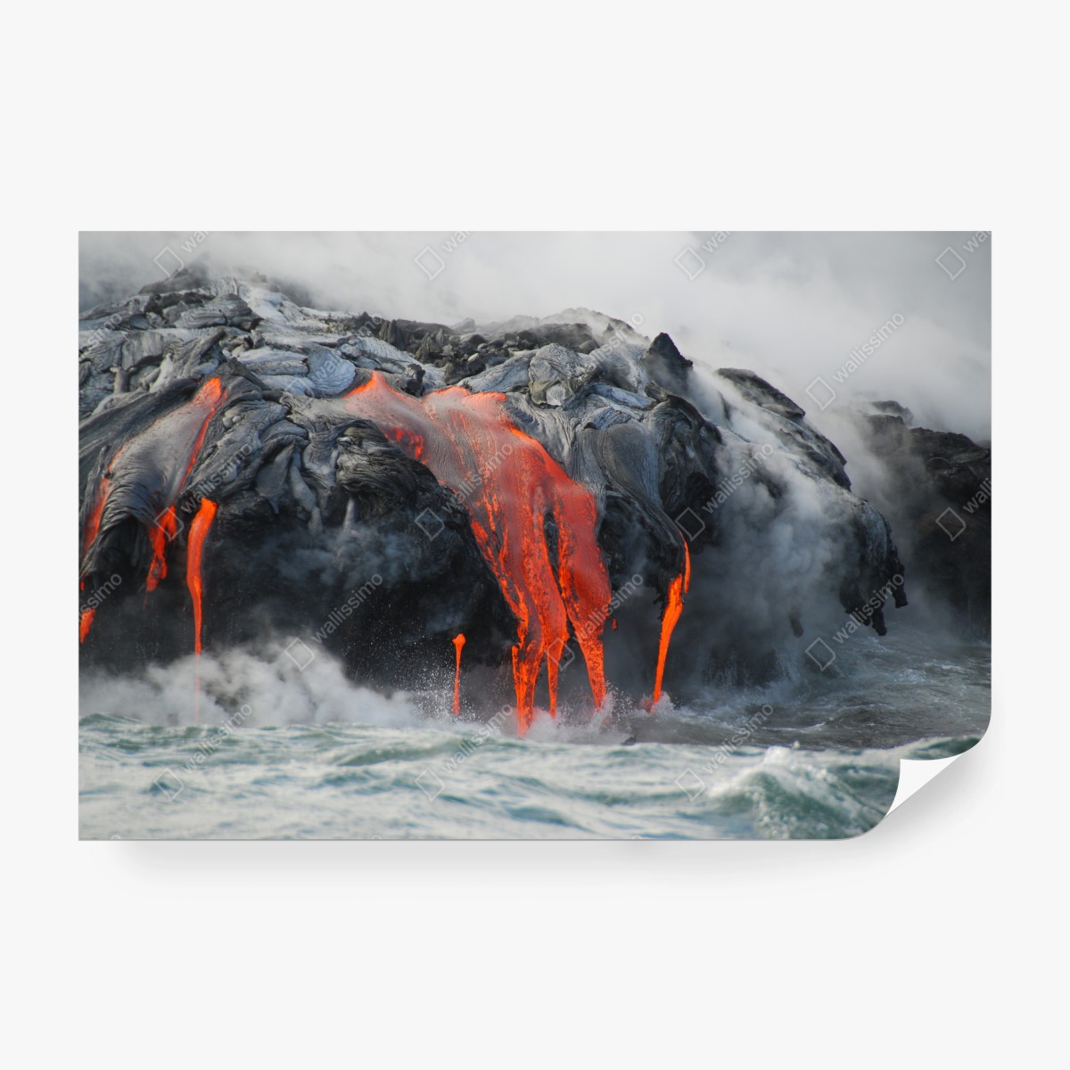 Fotomural colada de lava sobre la costa – Pixers®