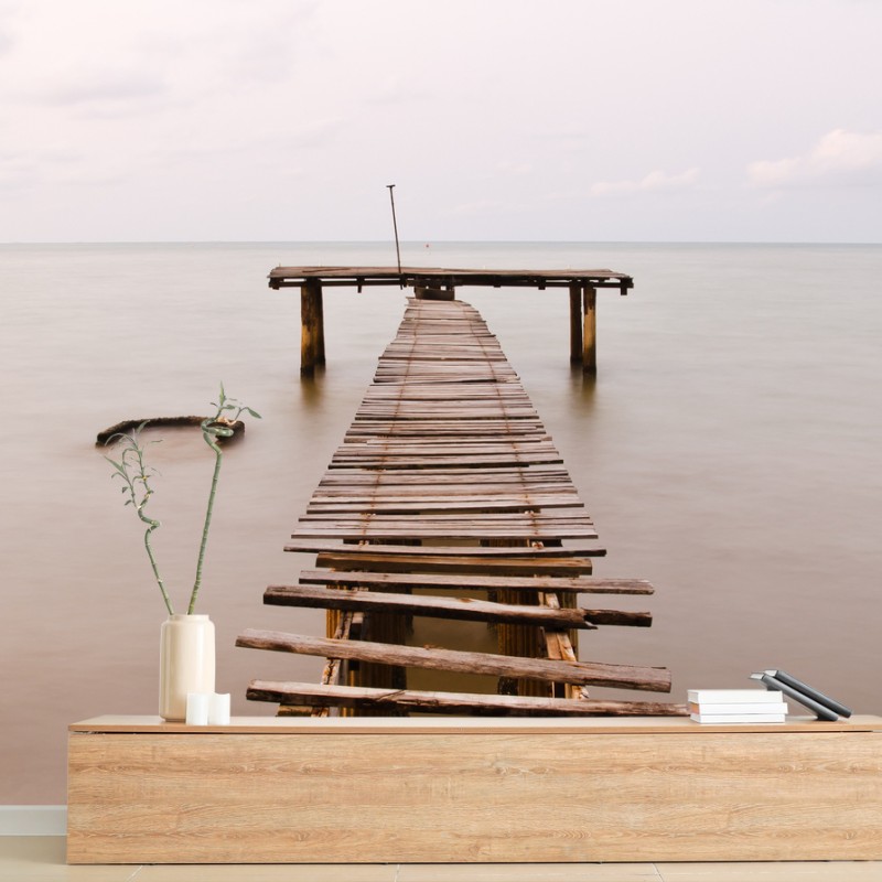 Fotomural muelle antiguo hacia el horizonte – Pixers®