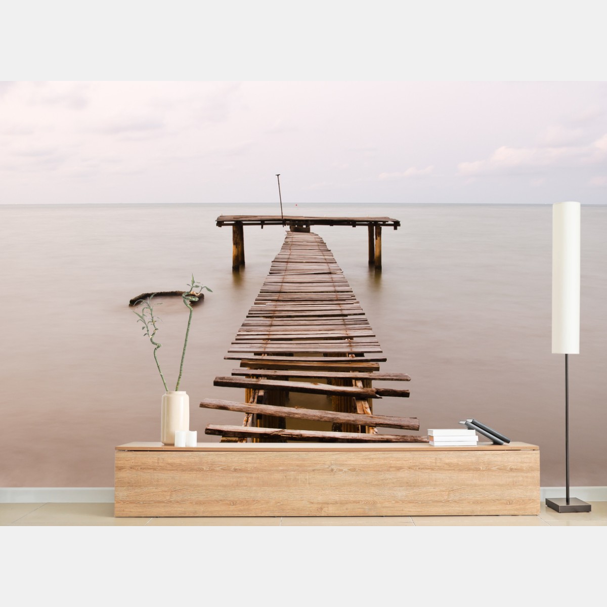 Fotomural muelle antiguo hacia el horizonte – Pixers®