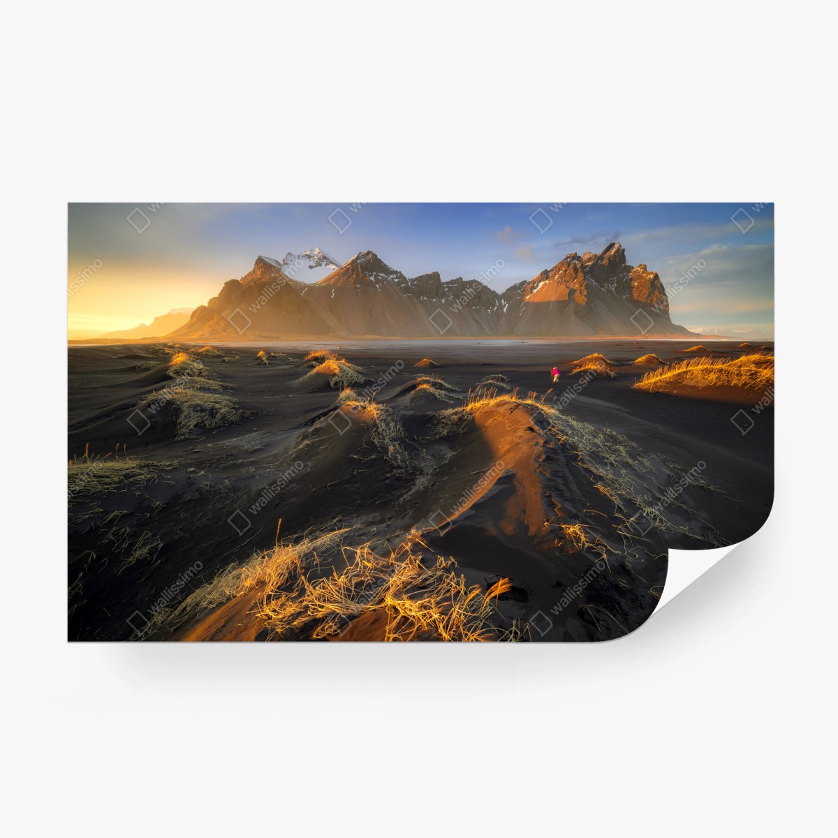 Fotomural puesta de sol en Vestrahorn, Stokksnes, Islandia – Pixers®