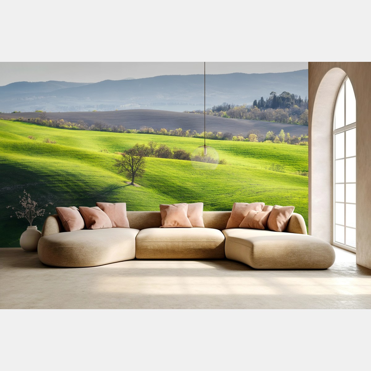 Fotomural paisaje ondulado de la Toscana en primavera – Pixers®
