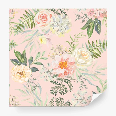 Fotomural flores acuareladas en rosa pastel – Pixers®