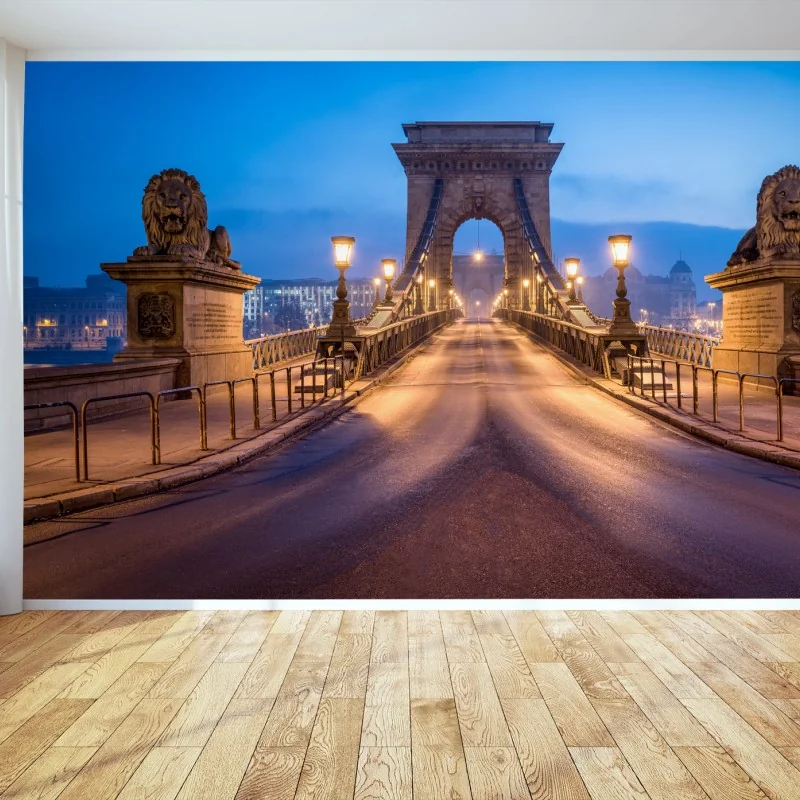Fotomural amanecer en el puente de las cadenas de Budapest