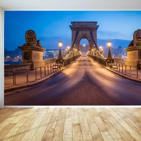 Fotomural amanecer en el puente de las cadenas de Budapest