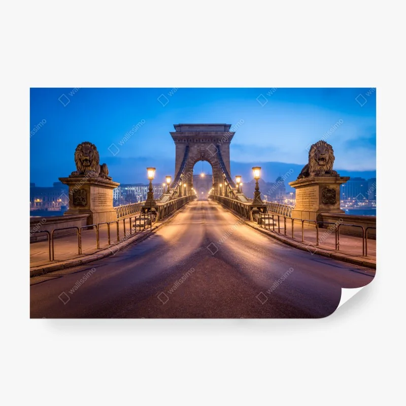 Fotomural amanecer en el puente de las cadenas de Budapest