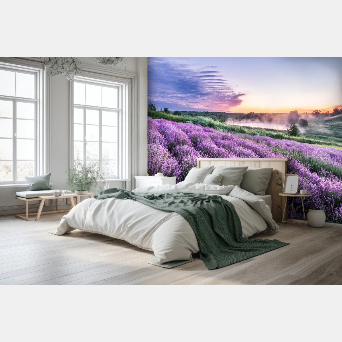 Fotomural amanecer en campos de lavanda – Pixers®