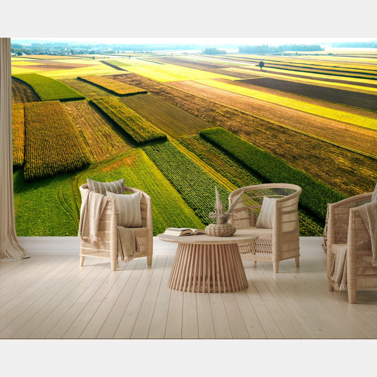 Fotomural vista aérea de campos coloridos – Pixers® Fotomural vista aérea de campos coloridos – Pixers®