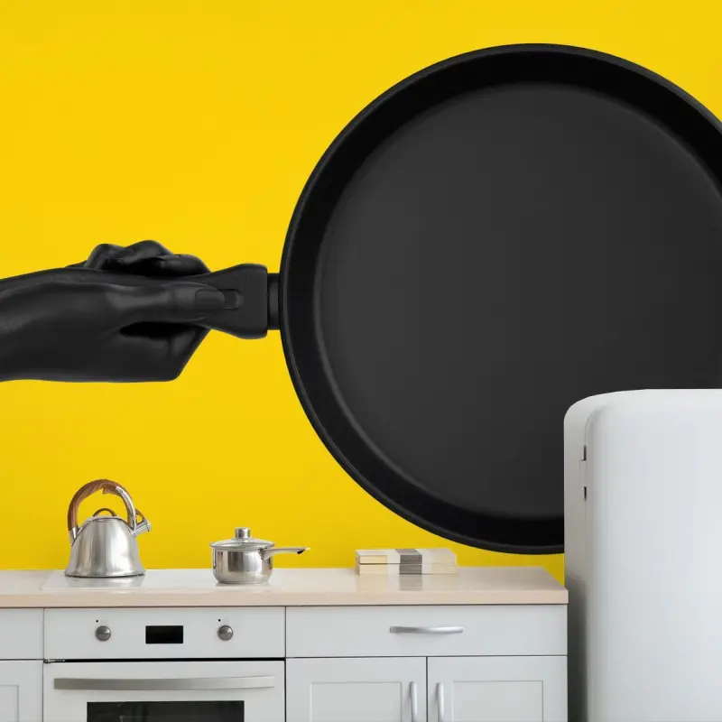 Fotomural arte culinario minimalista en amarillo