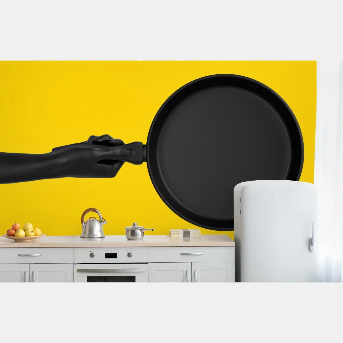 Fotomural arte culinario minimalista en amarillo – Pixers®