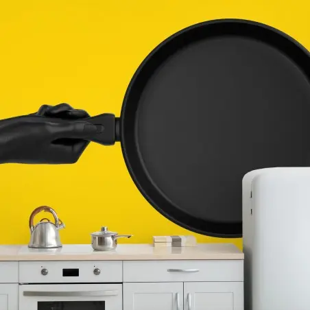 Fotomural arte culinario minimalista en amarillo