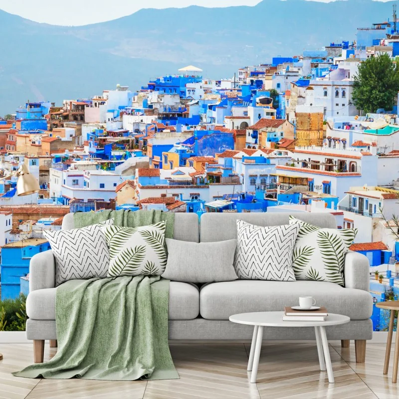 Fotomural panorámica de Chefchaouen en tonos azules – Pixers® Fotomural panorámica de Chefchaouen en tonos azules – Pixers®