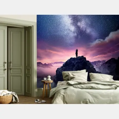 Fotomural mirador nocturno bajo la vía láctea – Pixers®
