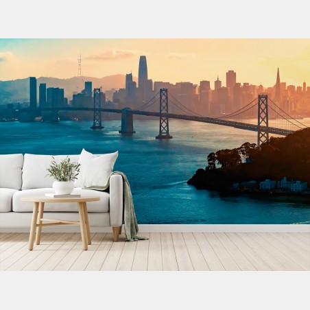 Fotomural amanecer sobre la bahía de San Francisco – Pixers®