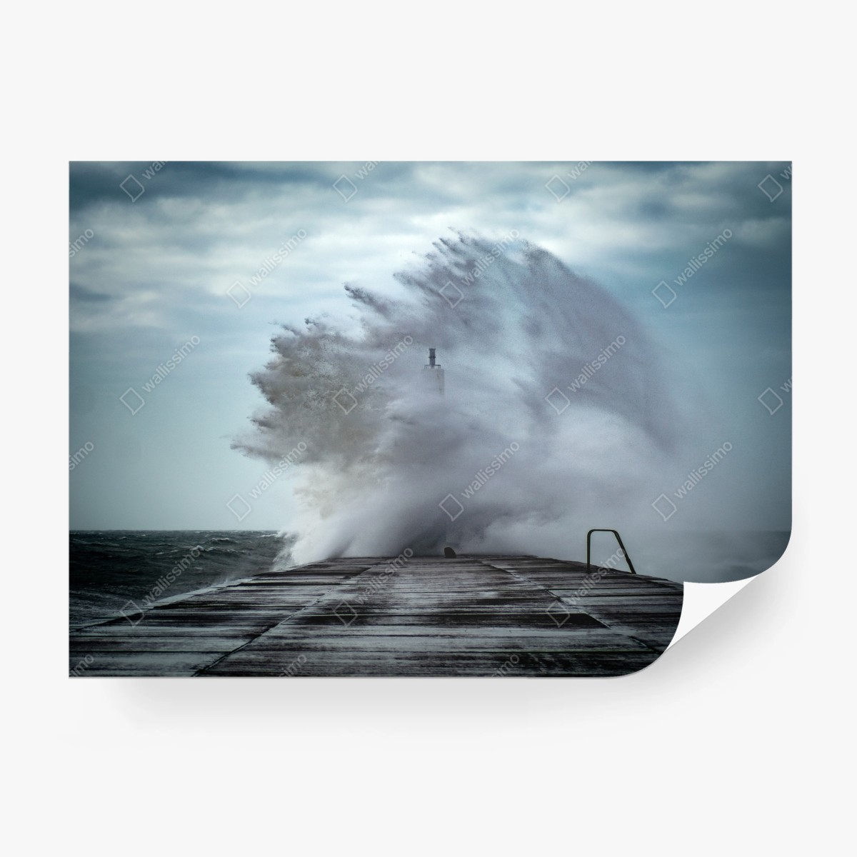 Fotomural furia del mar en el rompeolas – Pixers®