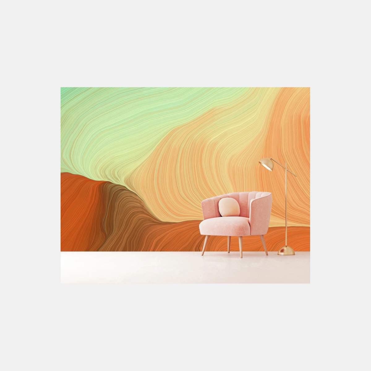 Fotomural paisaje onírico de líneas fluidas – Pixers®