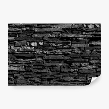 Fotomural textura de pared de piedra apilada – Pixers®