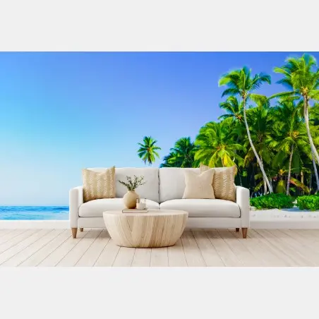 Fotomural oasis de palmeras en Isla Saona – Pixers®
