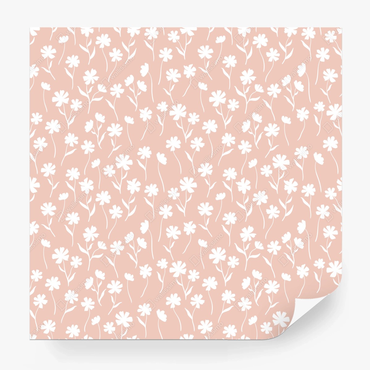 Fotomural patrón floral romántico en rosa palo – Pixers®