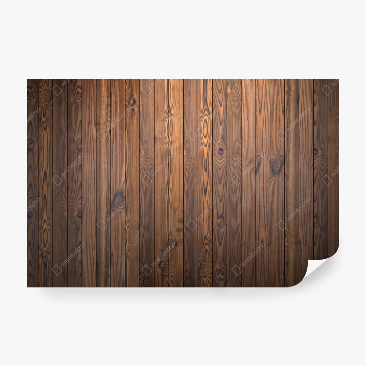 Fotomural pared rústica de madera con vetas cálidas – Pixers®