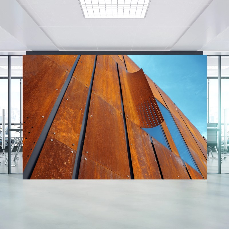 Fotomural textura de acero corten en fachada moderna – Pixers® Fotomural textura de acero corten en fachada moderna – Pixers®