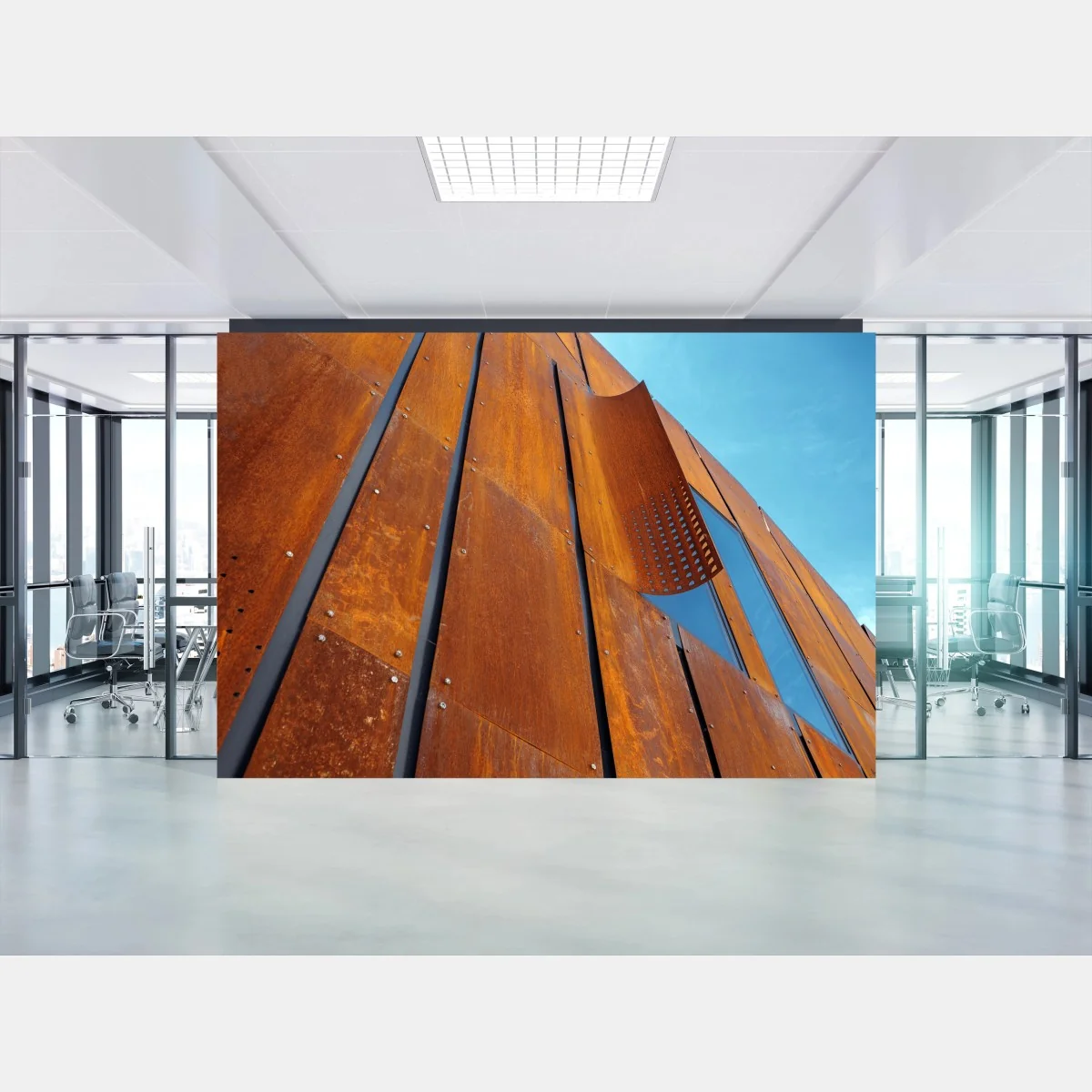 Fotomural textura de acero corten en fachada moderna – Pixers® Fotomural textura de acero corten en fachada moderna – Pixers®