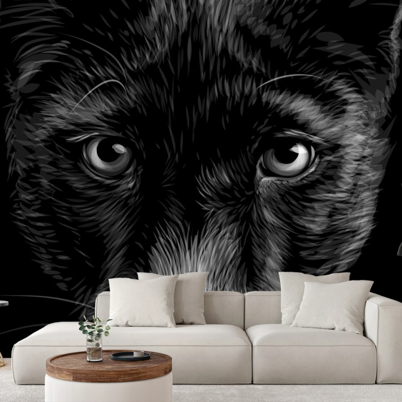 Fotomural mirada profunda de pantera negra – Pixers®