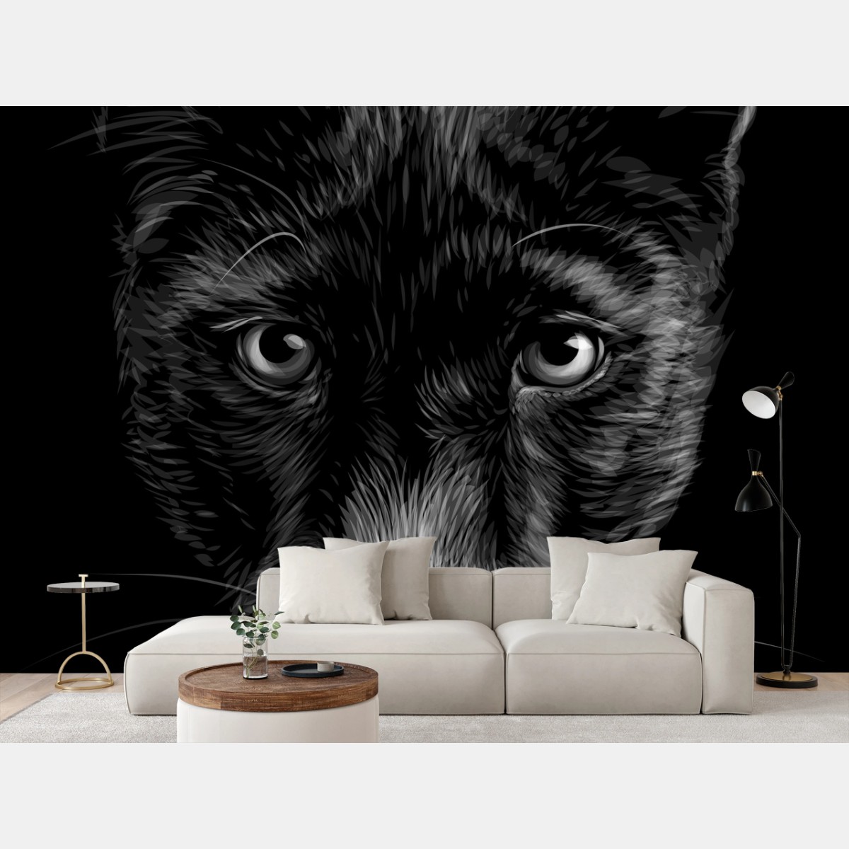 Fotomural mirada profunda de pantera negra – Pixers®