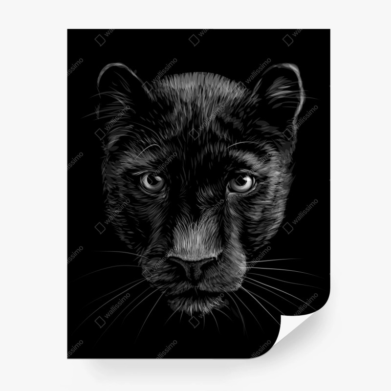 Fotomural mirada profunda de pantera negra – Pixers®