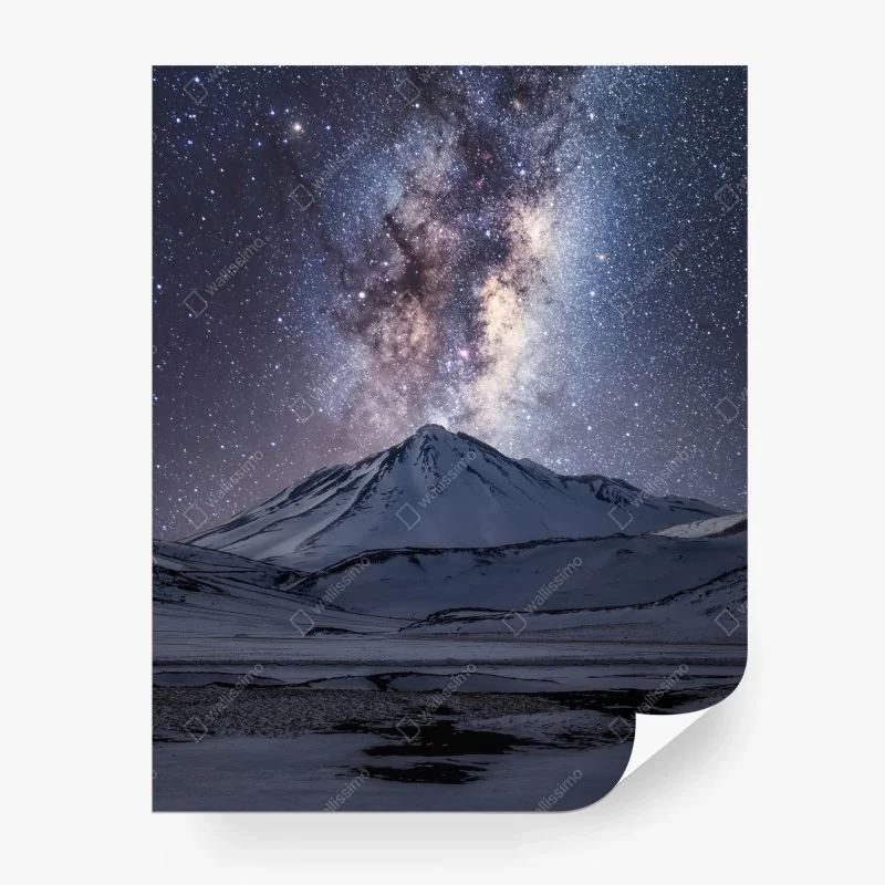 Fotomural noche estrellada sobre montaña nevada – Pixers® Fotomural noche estrellada sobre montaña nevada – Pixers®