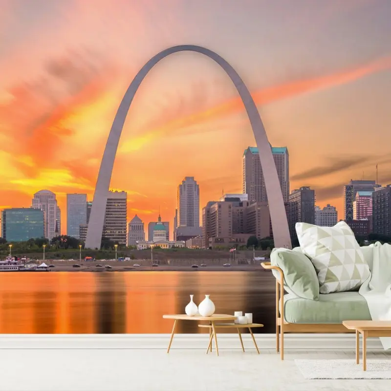Fotomural atardecer en el arco de St. Louis