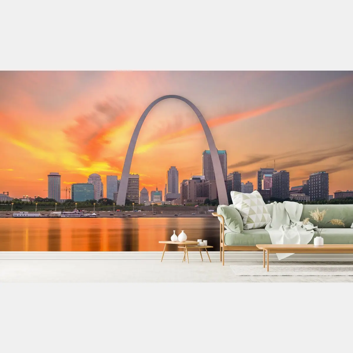 Fotomural atardecer en el arco de St. Louis – Pixers®