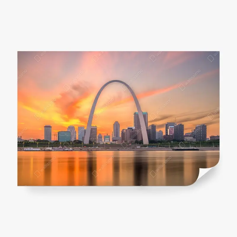 Fotomural atardecer en el arco de St. Louis