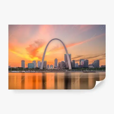 Fotomural atardecer en el arco de St. Louis – Pixers®