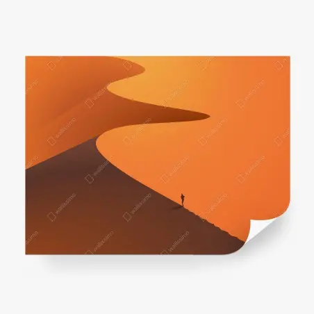 Fotomural silueta en dunas al atardecer – Pixers®
