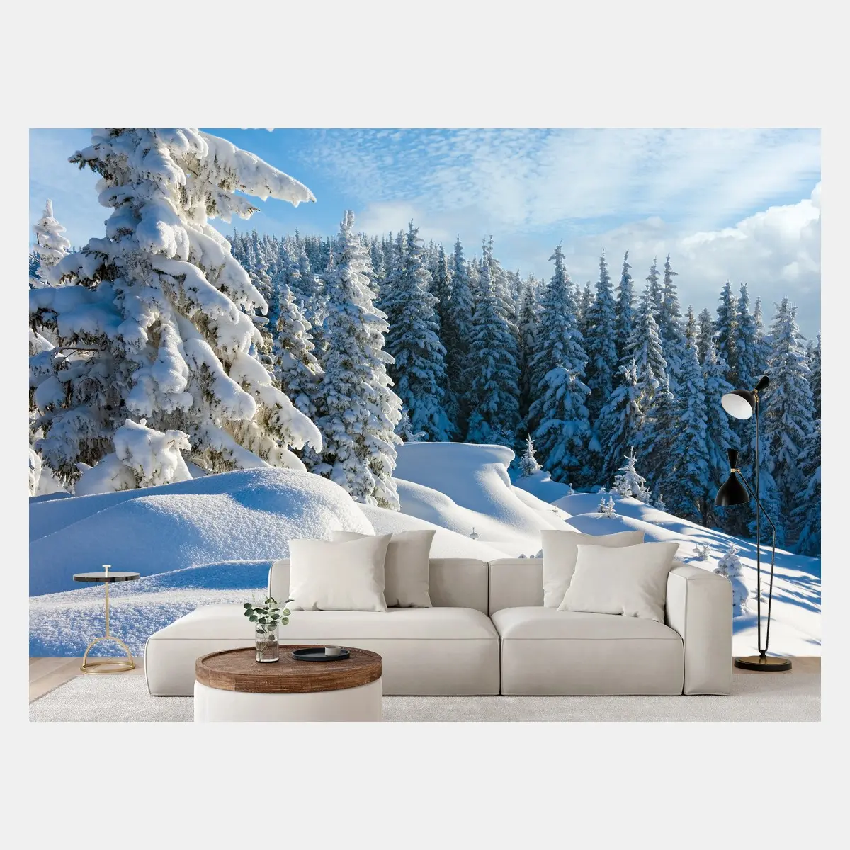 Fotomural serenidad invernal en las montañas – Pixers®