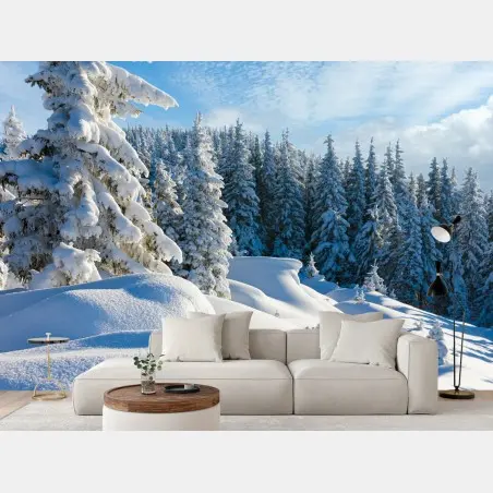 Fotomural serenidad invernal en las montañas – Pixers®