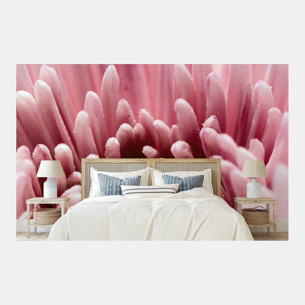 Fotomural corazón floral rosa en primer plano – Pixers®