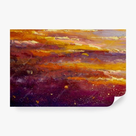 Fotomural amanecer en tonos dorados y violetas – Pixers®