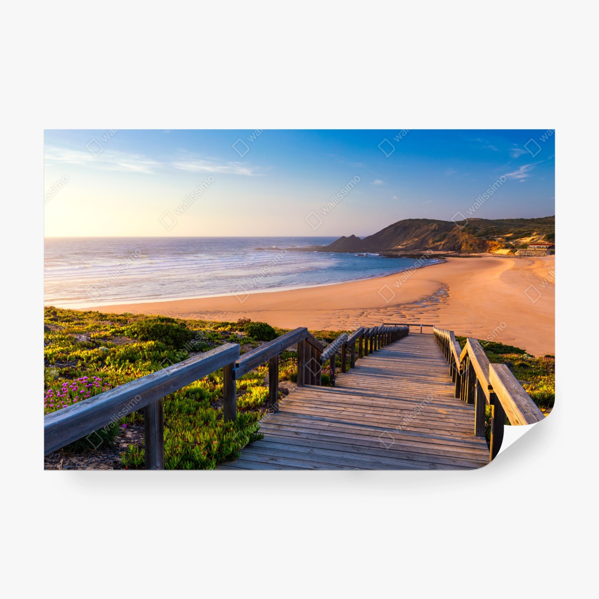 Fotomural paseo de madera hacia Praia da Amoreira, Algarve – Pixers®