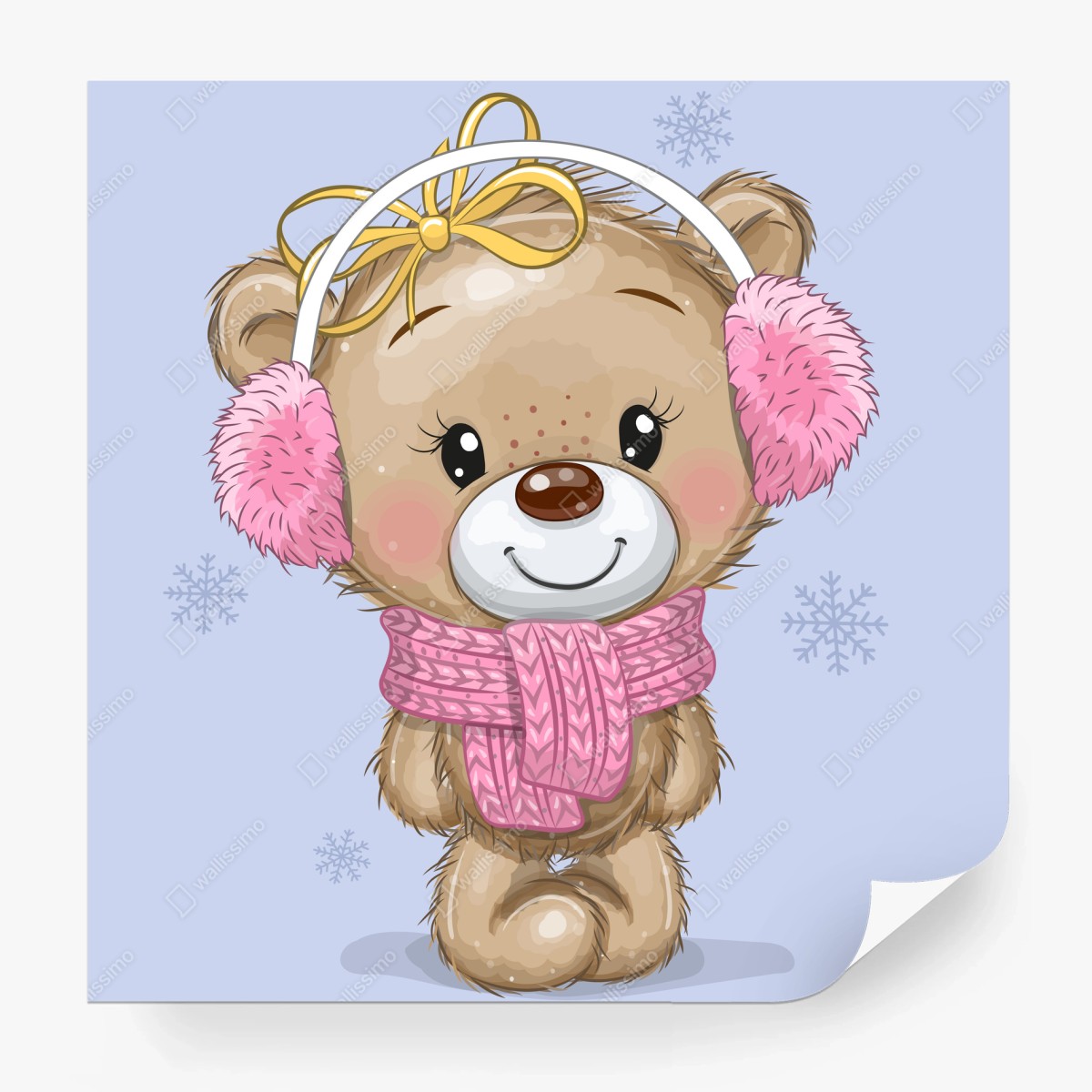 Fotomural oso de peluche invernal con bufanda rosa y orejeras – Pixers® Fotomural oso de peluche invernal con bufanda rosa y orejeras – Pixers®