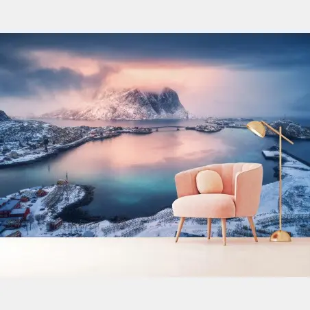 Fotomural amanecer sereno en bahía nevada – Pixers®