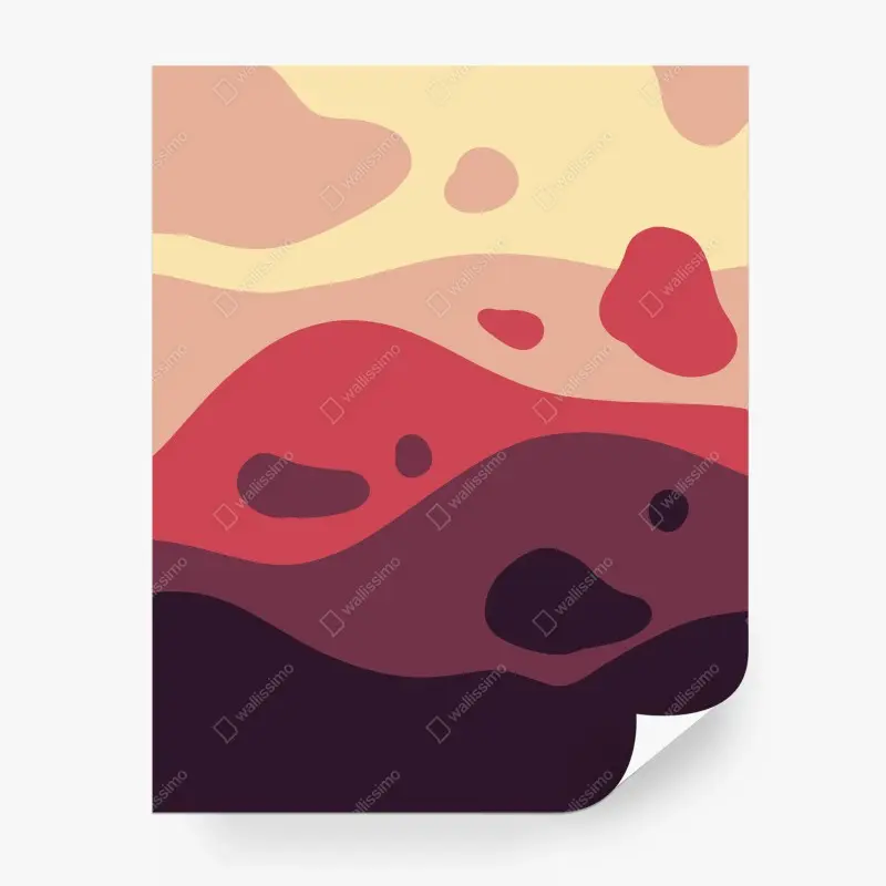 Fotomural paisaje abstracto en tonos cálidos y capas orgánicas