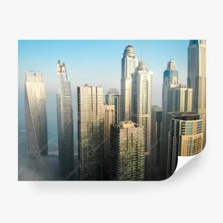 Fotomural amanecer entre rascacielos de Dubai – Pixers®