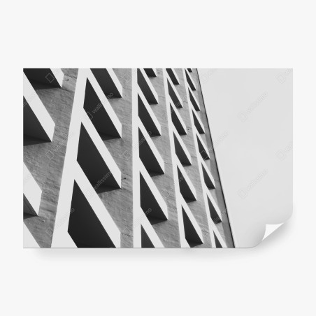 Fotomural patrón geométrico urbano en blanco y negro – Pixers®