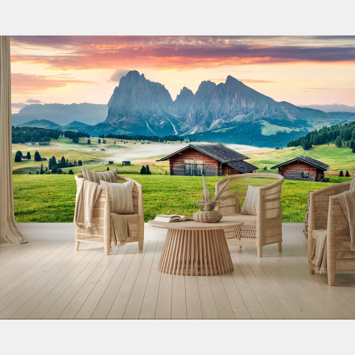 Fotomural amanecer en Alpe di Siusi: magia de las Dolomitas – Pixers® Fotomural amanecer en Alpe di Siusi: magia de las Dolomitas – Pixers®